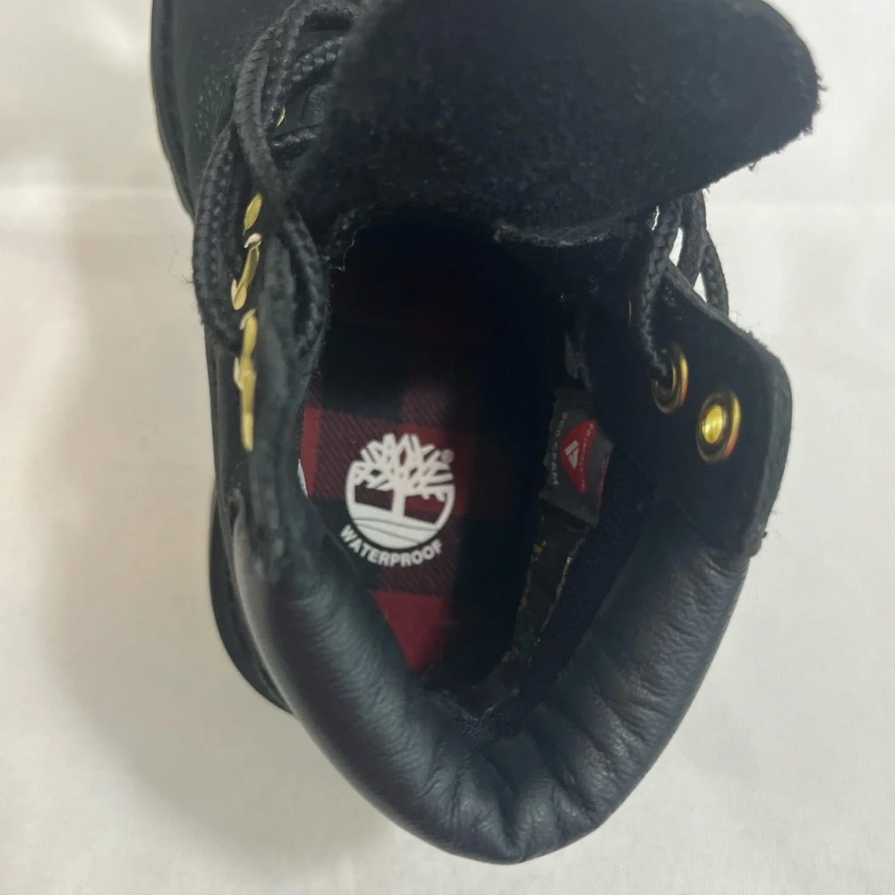 Timberland Toddler Boots Lace Up Black Leather Size 6/22.5 200 Gram Waterproof